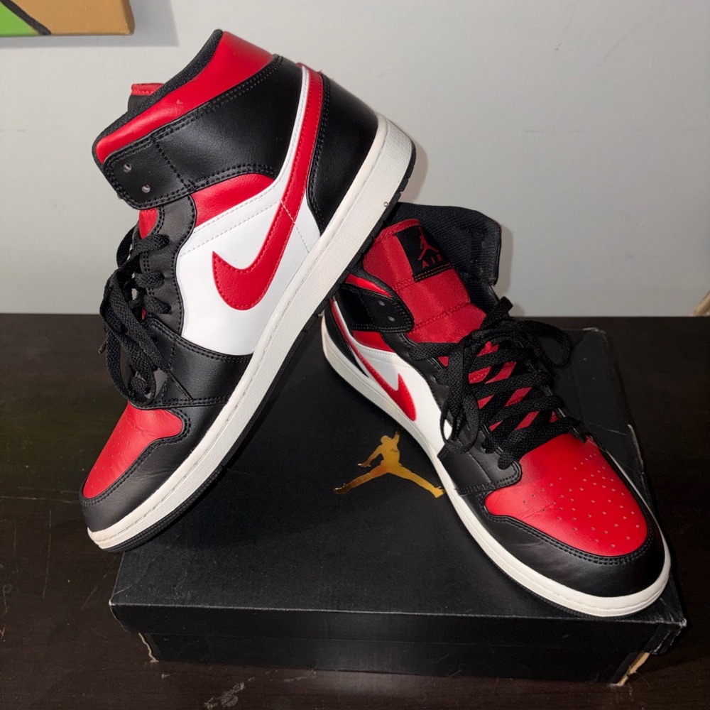 Nike Black/Red/White High-Top Sneakers